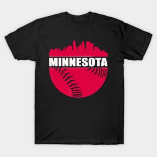 Downtown MPLS STP Minnesota Skyline Baseball T-Shirt